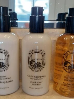 Diptyque Philosykos Conditioner , Hand & body lotion, Shower Gel with Black Pump